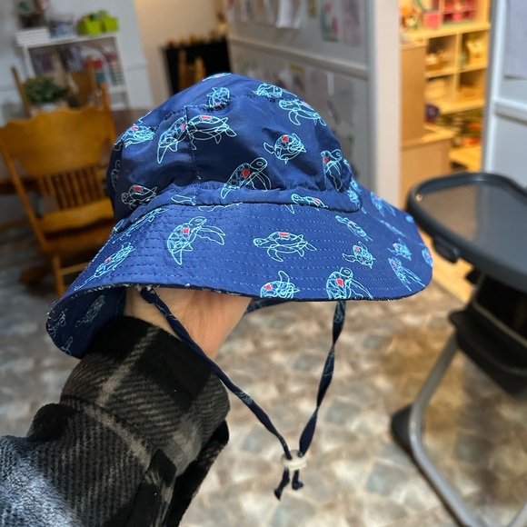 Other - Navy Blue Bucket Hat with Turtle Print